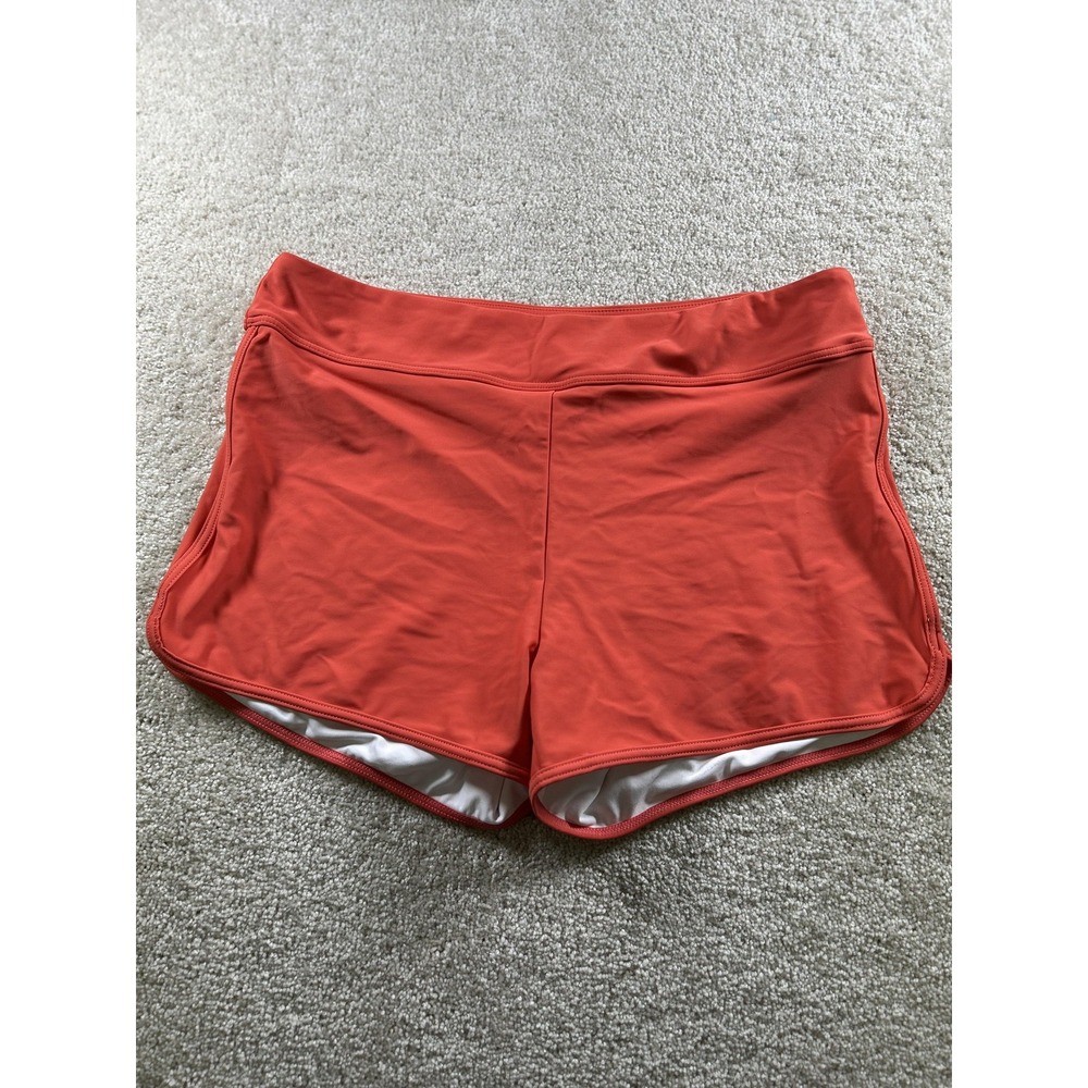 Charmo Swim Shorts Womens XL Coral Orange UPF 50+ Lined Quick Dry Active Beach - Picture 1 of 7